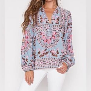 NOT FOR SALE/SOLD ELSEWHERE Spell Pandora Blouse in Blue (also have it in White)